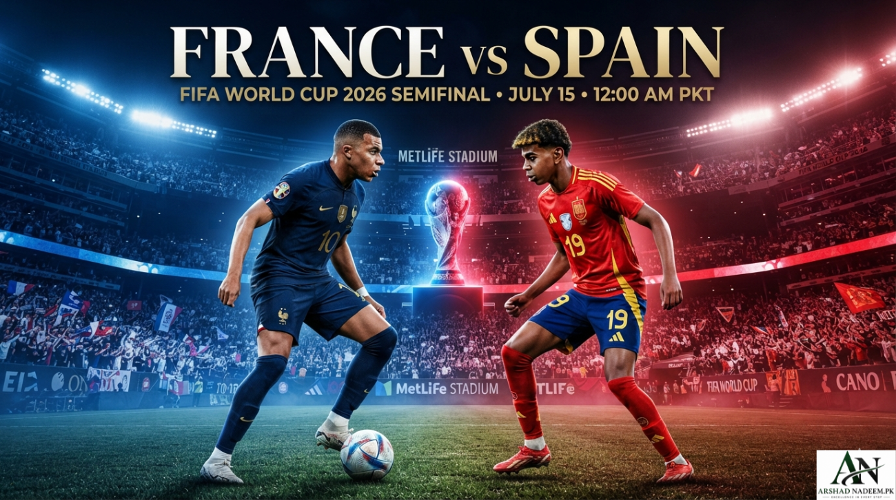 France vs Spain FIFA World Cup 2026 semifinal featuring Kylian Mbappé and Lamine Yamal ahead of the clash.