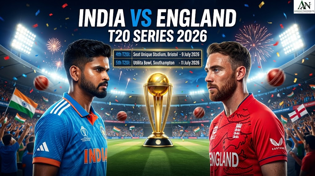 India vs England T20 Series 2026 featured image showing Shreyas Iyer and Phil Salt ahead of the exciting five-match T20I series.